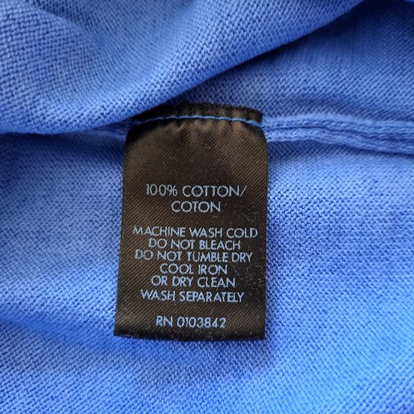 NWT Men's Patrick Assaraf 100% Cotton Crew Neck Blue Pullover Sweater Size M - Picture 11 of 13